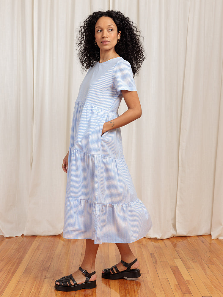 Chalet Tiered Dress Cotton Linen (Clearance)