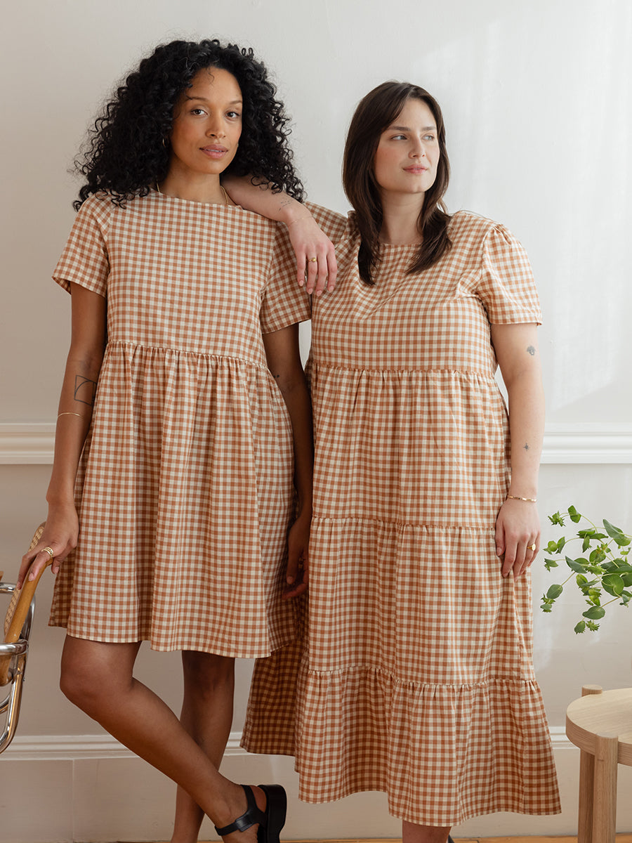 Chalet Tiered Dress Cotton Linen (Clearance)